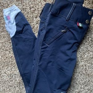 Navy Equine Couture Silicone Knee Patch Breeches